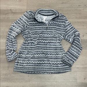 Chico's 1 Cozy Fleece Gray Pullover Medium